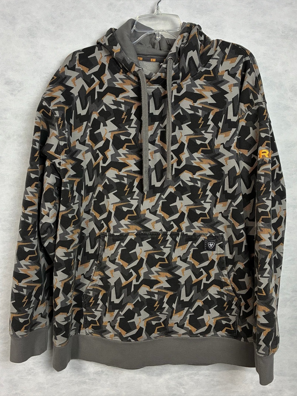 Ariat Men's Hoodie Rebar Workman Shard Sweatshirt Sz XL Charcoal Gray Camo